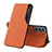 Leather Case Stands Flip Cover Holder L03 for Samsung Galaxy S22 Plus 5G Orange