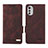 Leather Case Stands Flip Cover Holder L03Z for Motorola Moto E32s Brown