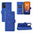 Leather Case Stands Flip Cover Holder L03Z for Samsung Galaxy M52 5G Blue