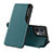 Leather Case Stands Flip Cover Holder L04 for Oppo Reno8 5G Green