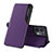 Leather Case Stands Flip Cover Holder L04 for Oppo Reno8 5G Purple