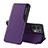 Leather Case Stands Flip Cover Holder L04 for Oppo Reno8 Pro 5G Purple