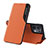 Leather Case Stands Flip Cover Holder L04 for Oppo Reno9 5G Orange