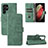 Leather Case Stands Flip Cover Holder L04Z for Samsung Galaxy S22 Ultra 5G Green