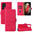 Leather Case Stands Flip Cover Holder L04Z for Samsung Galaxy S22 Ultra 5G Hot Pink