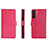 Leather Case Stands Flip Cover Holder L06 for Samsung Galaxy S21 5G Hot Pink