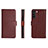 Leather Case Stands Flip Cover Holder L06 for Samsung Galaxy S21 5G Red Wine