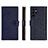 Leather Case Stands Flip Cover Holder L06 for Samsung Galaxy S21 Ultra 5G Blue