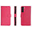 Leather Case Stands Flip Cover Holder L06 for Samsung Galaxy S23 Plus 5G Hot Pink