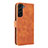 Leather Case Stands Flip Cover Holder L06Z for Samsung Galaxy S21 5G Brown