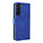 Leather Case Stands Flip Cover Holder L06Z for Samsung Galaxy S23 Plus 5G Blue