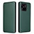 Leather Case Stands Flip Cover Holder L06Z for Xiaomi Redmi 10C 4G Green