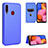 Leather Case Stands Flip Cover Holder L07Z for Samsung Galaxy A20s Blue