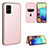 Leather Case Stands Flip Cover Holder L07Z for Samsung Galaxy A71 5G Rose Gold
