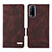 Leather Case Stands Flip Cover Holder L07Z for Vivo Y20 Brown