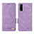 Leather Case Stands Flip Cover Holder L07Z for Vivo Y20 Purple