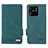 Leather Case Stands Flip Cover Holder L07Z for Xiaomi Redmi 10C 4G Green