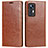 Leather Case Stands Flip Cover Holder L09 for Xiaomi Mi 12S 5G Light Brown