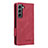 Leather Case Stands Flip Cover Holder L09Z for Samsung Galaxy S21 5G Red