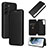 Leather Case Stands Flip Cover Holder L11Z for Samsung Galaxy S23 5G Black