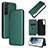 Leather Case Stands Flip Cover Holder L11Z for Samsung Galaxy S23 5G Green