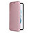 Leather Case Stands Flip Cover Holder L12Z for Samsung Galaxy S21 5G Rose Gold