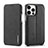 Leather Case Stands Flip Cover Holder LC1 for Apple iPhone 13 Pro Black