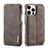 Leather Case Stands Flip Cover Holder LC1 for Apple iPhone 13 Pro Max Gray