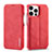 Leather Case Stands Flip Cover Holder LC1 for Apple iPhone 13 Pro Red