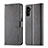 Leather Case Stands Flip Cover Holder LC1 for Samsung Galaxy A14 5G Gray