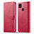 Leather Case Stands Flip Cover Holder LC1 for Xiaomi Redmi 10A 4G Hot Pink