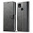 Leather Case Stands Flip Cover Holder LC1 for Xiaomi Redmi 9C Gray