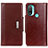 Leather Case Stands Flip Cover Holder M01L for Motorola Moto E20 Brown