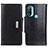 Leather Case Stands Flip Cover Holder M01L for Motorola Moto E30 Black