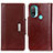 Leather Case Stands Flip Cover Holder M01L for Motorola Moto E30 Brown