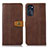 Leather Case Stands Flip Cover Holder M01L for Motorola Moto G 5G (2022) Brown