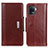 Leather Case Stands Flip Cover Holder M01L for Oppo A94 4G Brown
