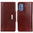 Leather Case Stands Flip Cover Holder M01L for Samsung Galaxy M52 5G Brown