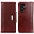 Leather Case Stands Flip Cover Holder M01L for Samsung Galaxy S23 Ultra 5G Brown