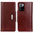 Leather Case Stands Flip Cover Holder M01L for Xiaomi Poco X3 GT 5G Brown