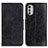 Leather Case Stands Flip Cover Holder M02L for Motorola Moto E32s Black