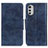 Leather Case Stands Flip Cover Holder M02L for Motorola Moto E32s Blue