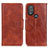 Leather Case Stands Flip Cover Holder M02L for Motorola Moto G Power (2022) Brown