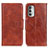 Leather Case Stands Flip Cover Holder M02L for Motorola Moto G Stylus (2022) 4G Brown