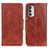 Leather Case Stands Flip Cover Holder M02L for Motorola Moto G Stylus (2022) 5G Brown