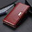 Leather Case Stands Flip Cover Holder M02L for Motorola Moto G10 Brown
