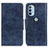 Leather Case Stands Flip Cover Holder M02L for Motorola Moto G31 Blue