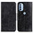 Leather Case Stands Flip Cover Holder M02L for Motorola Moto G41 Black