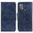 Leather Case Stands Flip Cover Holder M02L for Motorola Moto G50 Blue