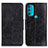 Leather Case Stands Flip Cover Holder M02L for Motorola Moto G71 5G Black